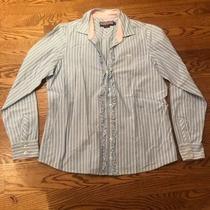 Women’s Vineyard Vine blue & white top size 12!
